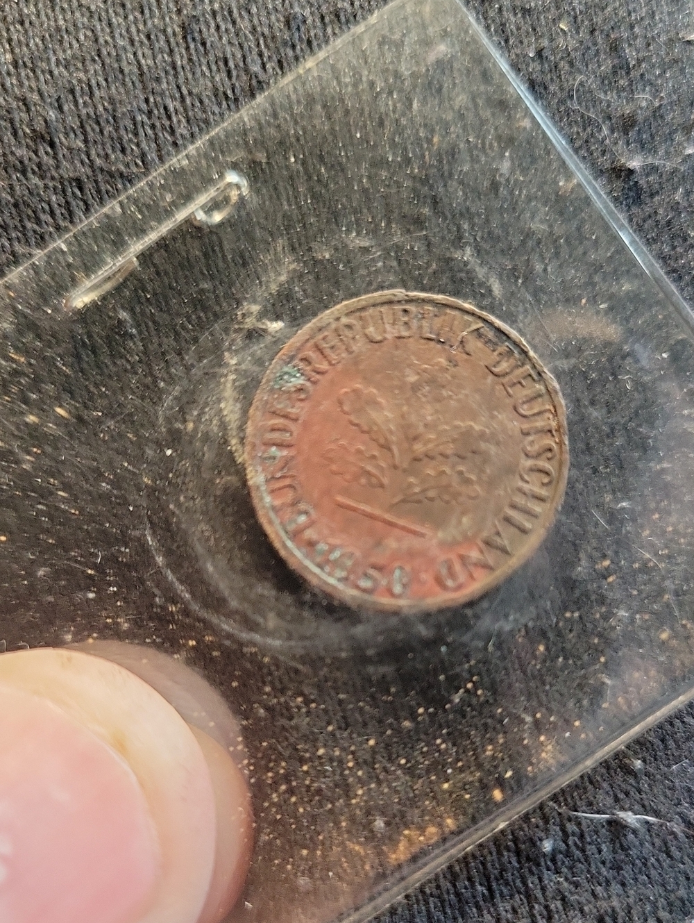 Vintage 1950 German 5 Pfenning Copper-Toned Coin - Brown Redish